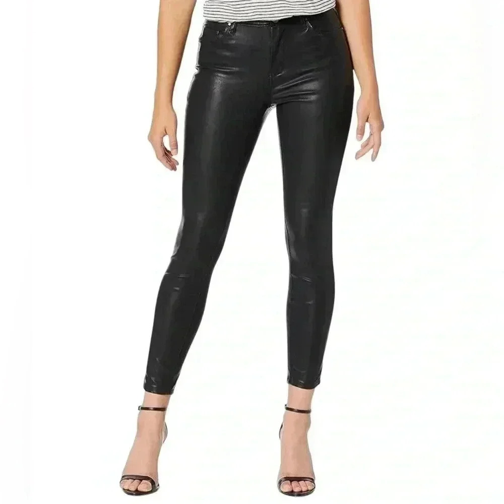 Blank NYC The Bond Black Vegan Leather Skinny Pants Size 30 NWT